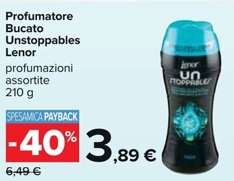 Carrefour Lenor Profumatore Bucato Unstoppables profumazioni assortite 210 g offerta