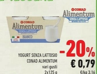 Conad Conad Alimentum Yougurt Senza Lattosio offerta