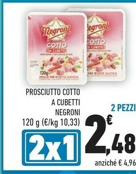 Conad Negroni Cubetti Di Cotto 120 G(ml) offerta