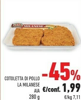 Conad Aia Cotoletta D Pollo La Milanese 280 G offerta