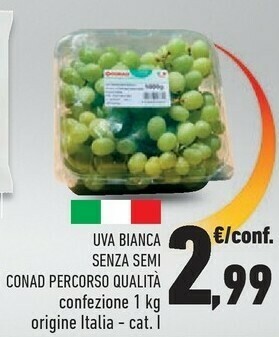 Conad Conad Uva Bianca Senza Semi Percorso Qualita offerta