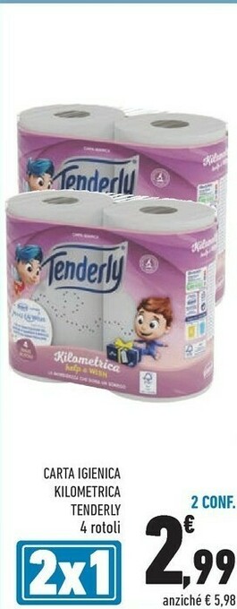Conad Tenderly Carta Igienica Kilometrica offerta