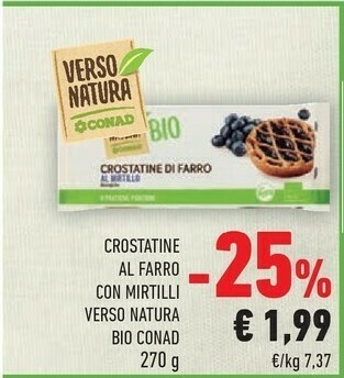 Conad Conad - Crostatine di Farro al Mirtillo Biologiche Verso Natura 270 g(ml) offerta