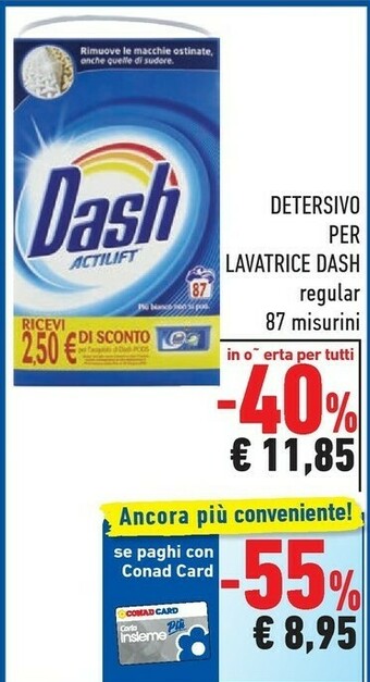 Conad Dash Detersivo Per Actilift Lavatrice offerta