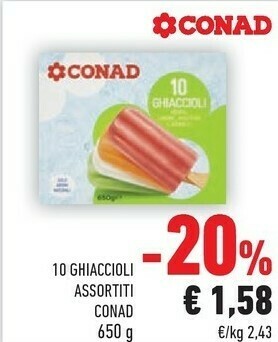 Conad Conad 10 Ghiaccioli Assortiti offerta