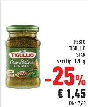 Conad Tigullio Star Pesto offerta