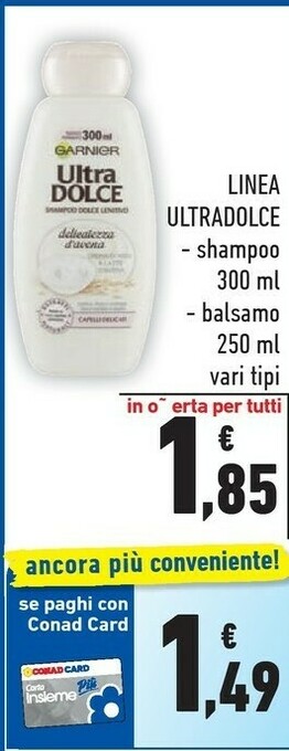 Conad Garnier Linea Ultra Dolce Shampoo offerta