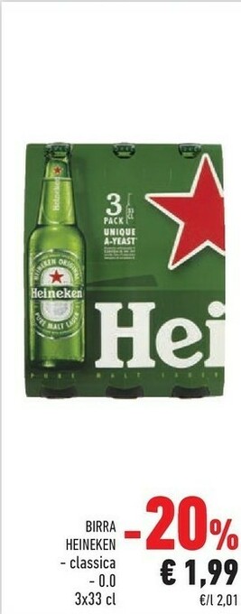 Conad Heineken Heineken - Birra Heineken 330 g(ml) offerta