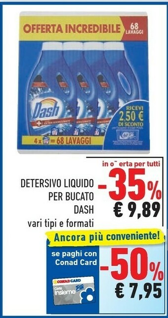 Conad Dash Detersivo Liquido Per Bucato offerta