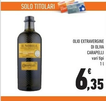 Conad Carapelli Olio Extravergine Di Oliva Bio 1000 G(ml) offerta
