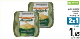 Conad Almaverde 4 Uova Biologiche offerta