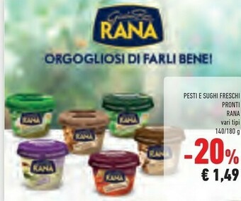 Conad Rana Pesto Fresco Di Noci 140 G(ml) offerta