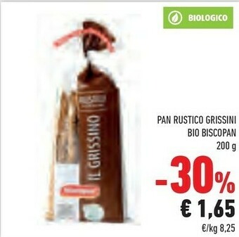 Conad Biscopan Pan Rustico Grissini Bio 200 G(ml) offerta