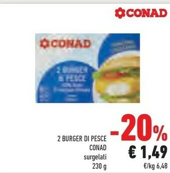 Conad Conad - Burger Di Pesce Croccanti Anche Al Forno 230 G(ml) offerta