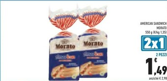 Conad Morato American Sandwich Grano Duro offerta