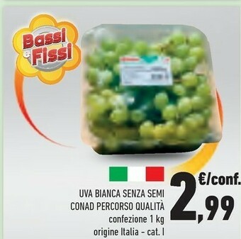 Conad Conad Uva Bianca Senza Semi Percorso Qualità offerta