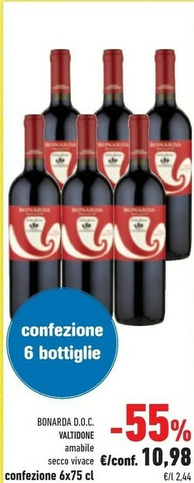 Conad Cantina valtidone Bonarda Doc offerta