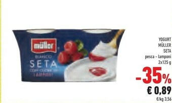 Conad Muller Yogurt Bianco Seta Lamponi 250 G offerta