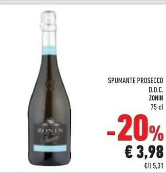 Conad Zonin Spumante Prosecco Doc offerta