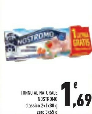 Conad Nostromo Tonno Al Naturale Zero Senza Grassi 195 G(ml) offerta