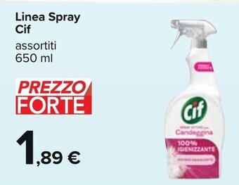 Carrefour Cif Linea Spray assortiti 650 ml offerta