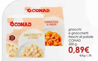 Conad gnocchi e gnocchetti freschi di patate 500 g