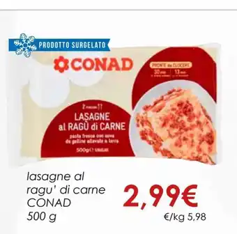 Conad lasagne al ragu' di carne 500 g