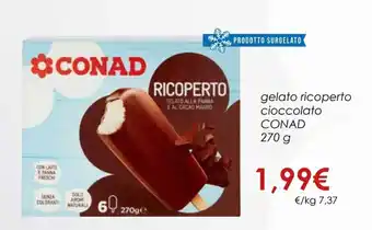 Conad Conad gelato ricaperto cioccolato 270 g offerta