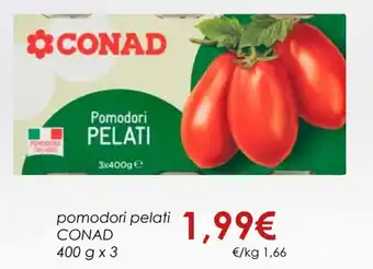 Conad Conad pomodori pelati 400 g x 3 offerta