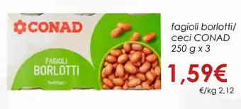 Conad Fagioli Borlotti/Ceci 250 g x 3