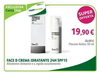 Lloyds Farmacia Face D Crema Idratante offerta