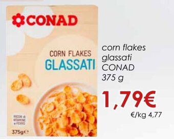 Conad Conad Corn Flakes Glassati 375 g offerta
