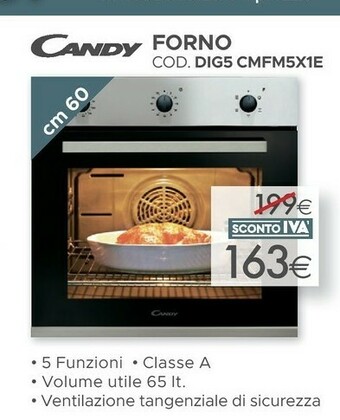 Mondo Convenienza Candy FCP502W Forno Elettrico 65 L Bianco A offerta