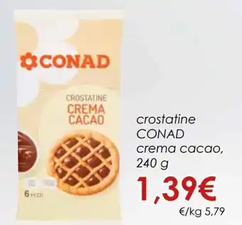 Conad Conad Crostatine Crema Cacao 240 g offerta