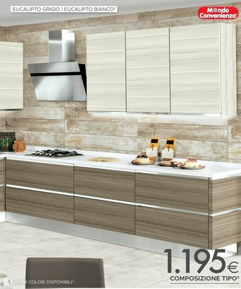 Mondo Convenienza Cucina Eucalipto Grigio/Eucalipto Bianco offerta