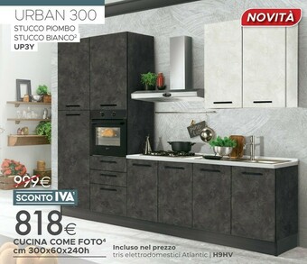 Mondo Convenienza Urban 300 Stucco Piombo, Stucco Bianco Up3y offerta