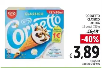 Spazio Conad Algida Cornetto Classico 12 pezzi 720g offerta