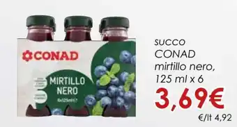 Conad Conad Succo Mirtillo Nero 125 ml x 6 offerta