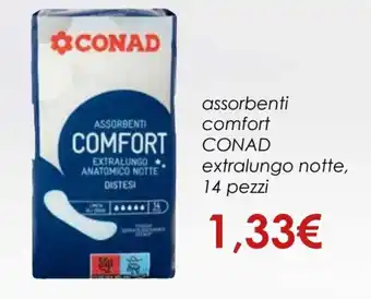 Conad Assorbenti Comfort Extralungo Notte, 14 pezzi