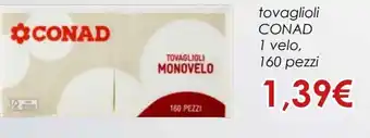 Conad Tovaglioli 1 Velo 160 Pezzi