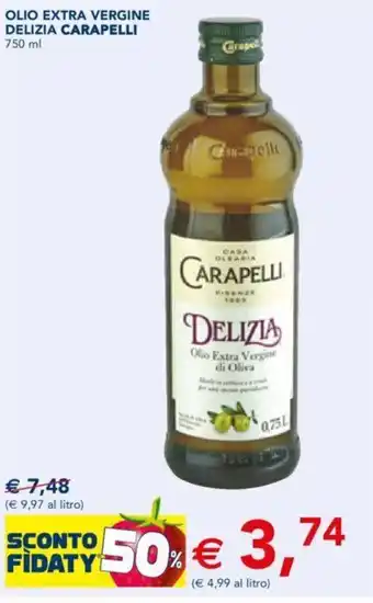Esselunga Carapelli Olio Extra Vergine Delizia 750 ml offerta