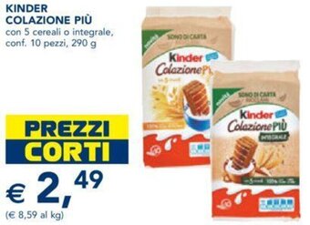Esselunga Kinder Colazione Più Con 5 Cereali o Integrale, Conf. 10 pezzi 290 g offerta