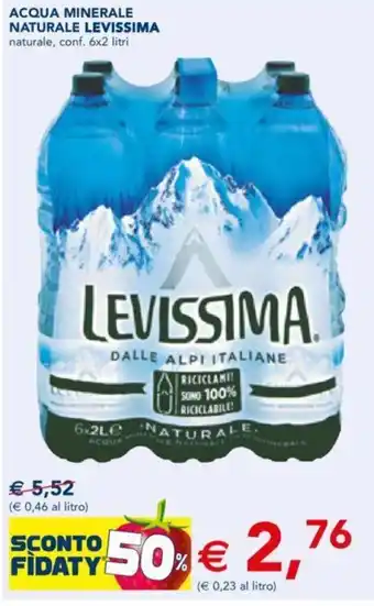 Levissima Naturale Acqua Minerale Naturale Conf. 6 x 2 Litri