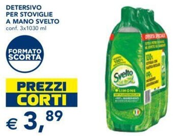 Esselunga Svelto Detersivo Per Stoviglie A Mano Conf. 3x1030 ml offerta