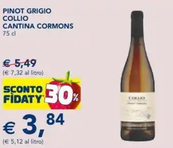 Esselunga Pinot Grigio Collio Cantina Cormons 75 cl offerta