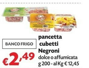 Pam Negroni Cubetti Di Pancetta Dolce offerta