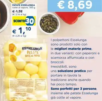 Esselunga Esselunga Patate Cotte Al Vapore 500 g offerta