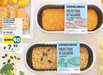 Esselunga Esselunga Polpettone di Salmone Con Peperoni e Scamorza Affumicato o Con Broccoli 500 g offerta