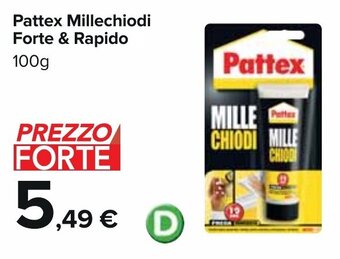 Carrefour Pattex Millechiodi Forte & Rapido 100g offerta