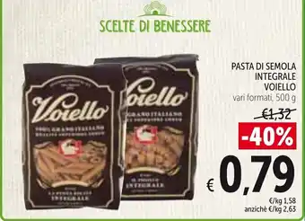Spazio Conad Voiello Pasta di Semola Integrale 500g offerta